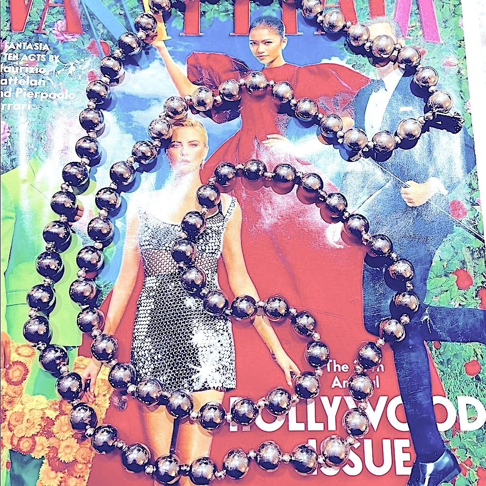 Vintage Dauplaise chunky silver bead necklace